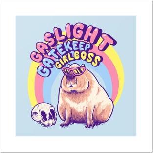 Gaslight Gatekeep Girlboss - Capybara MEME Posters and Art